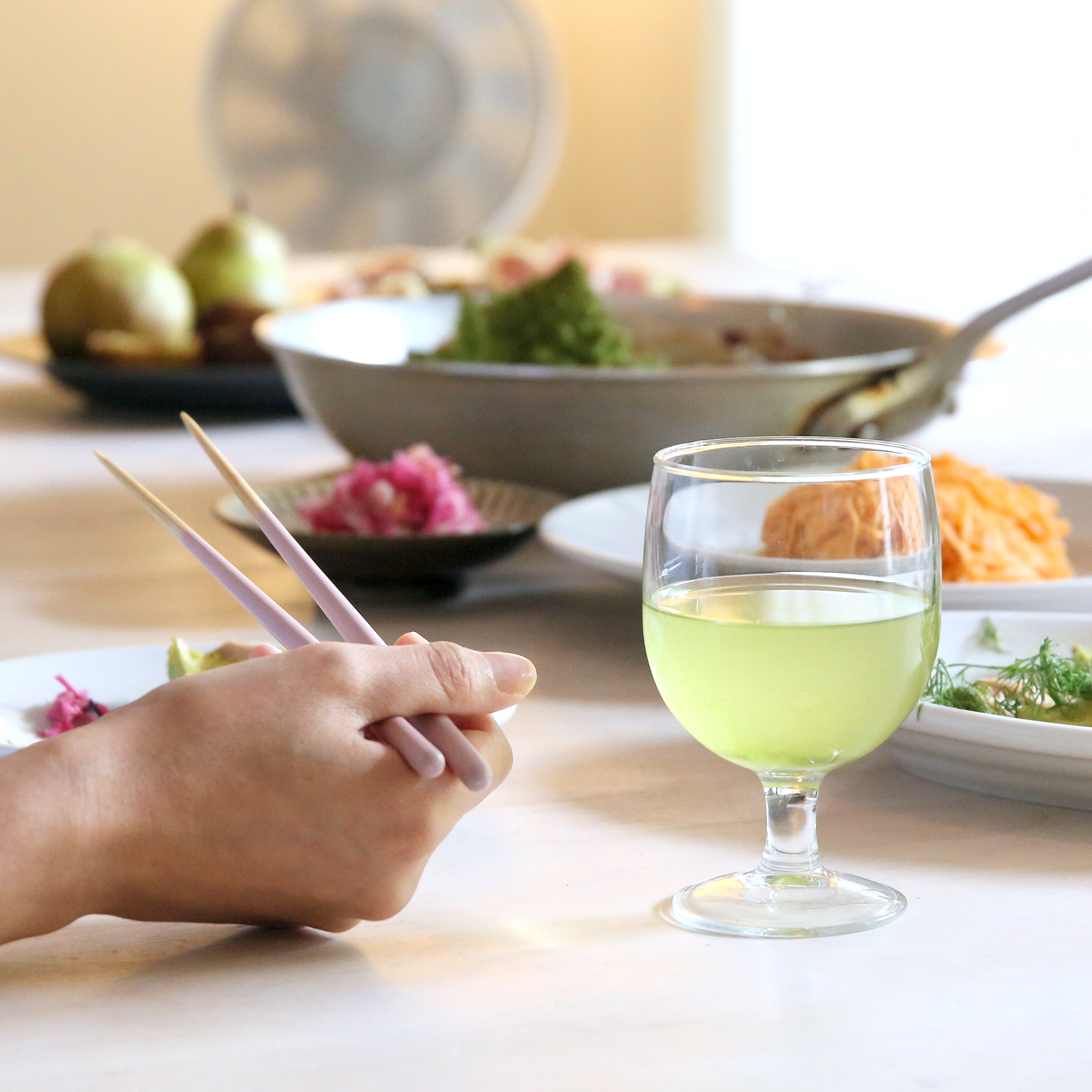 ユズ(ピンク)の箸 女子会ランチ